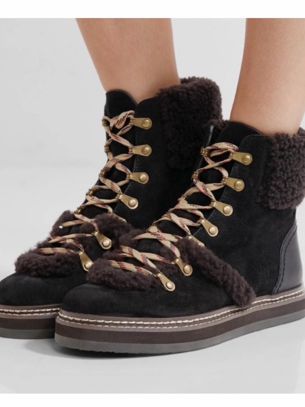 See by Chloé Shearling Lined Eileen Boots, Sz 36/6